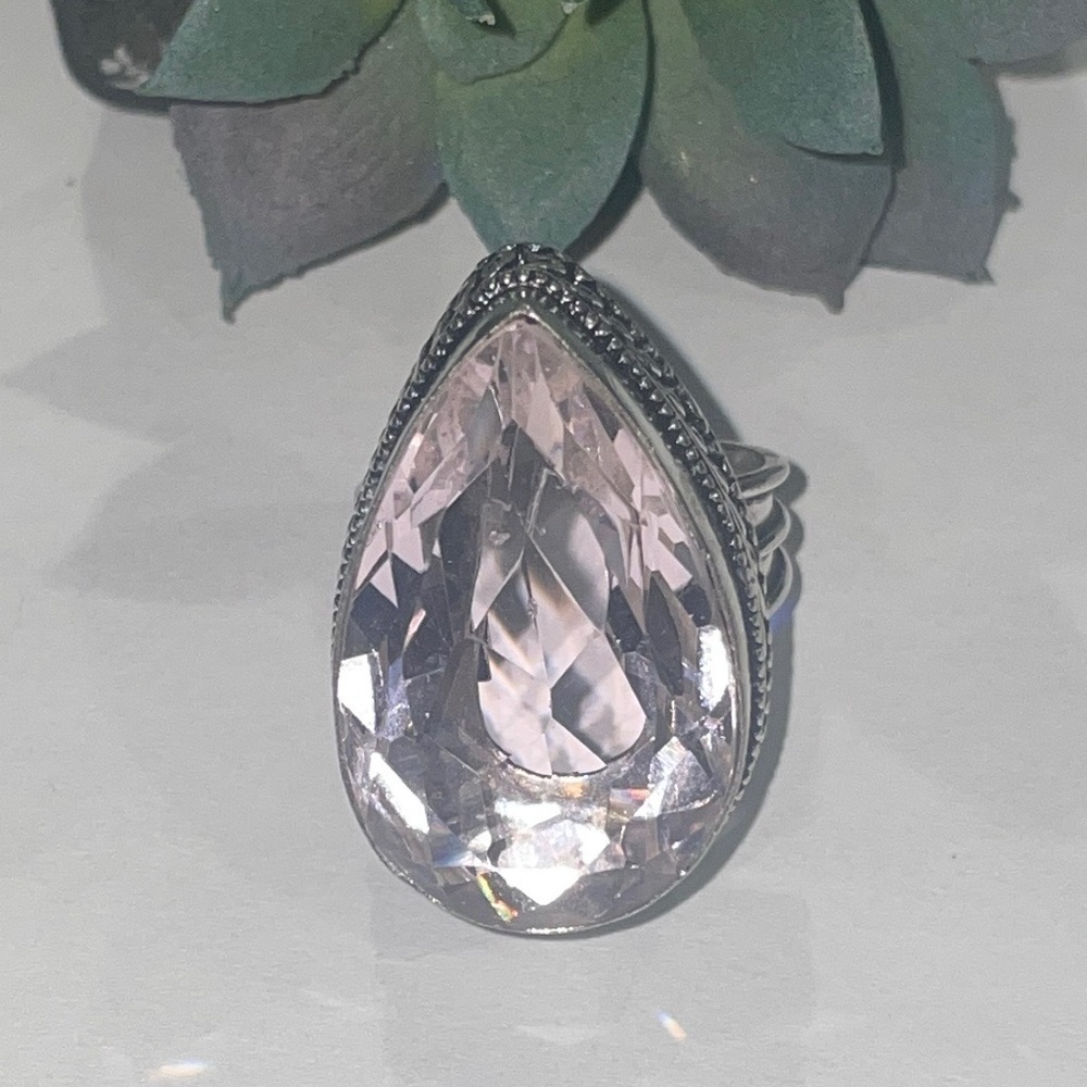 Pink Topaz Silver Ring